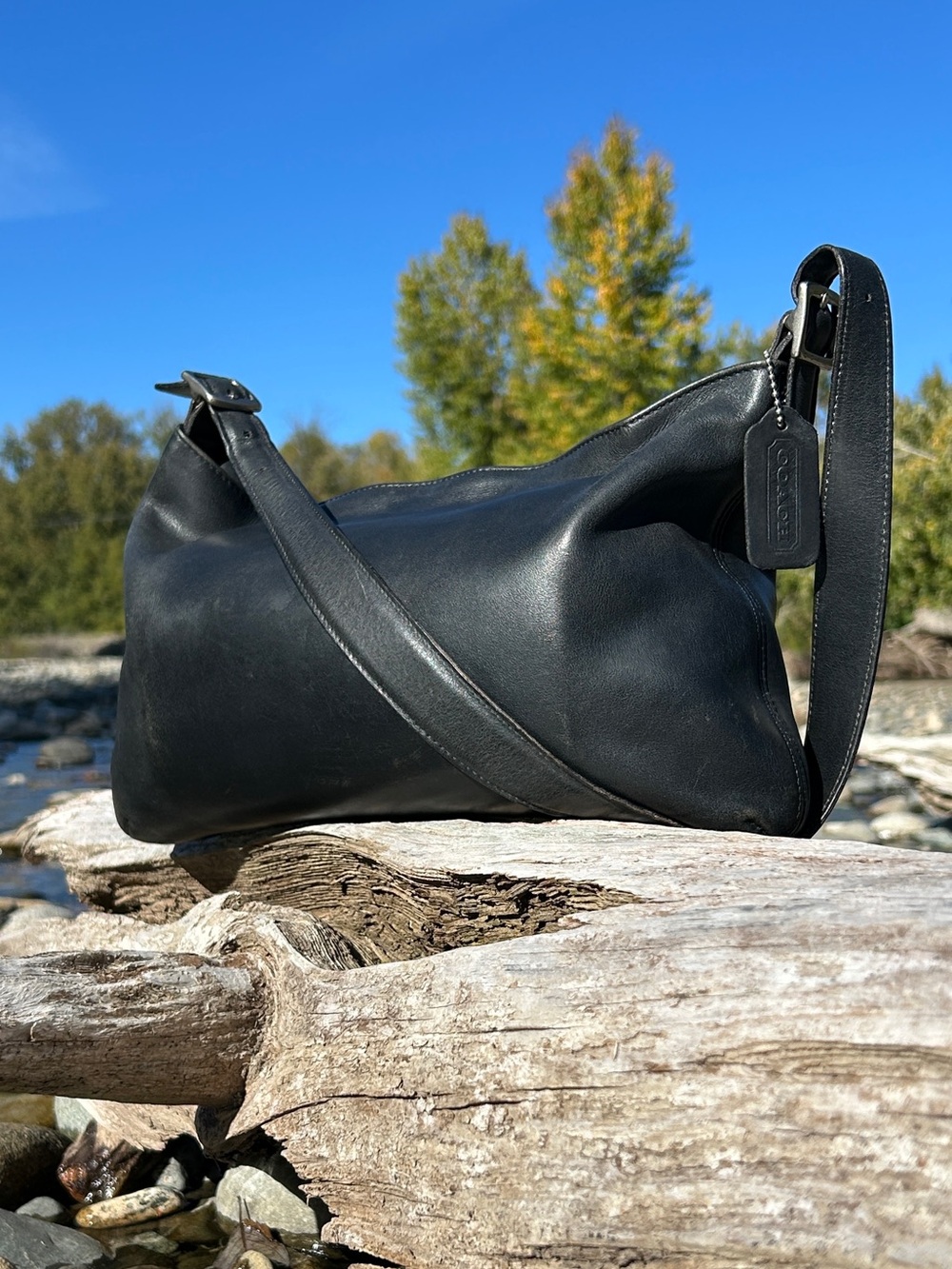 Coach Black Leather Messenger Bag